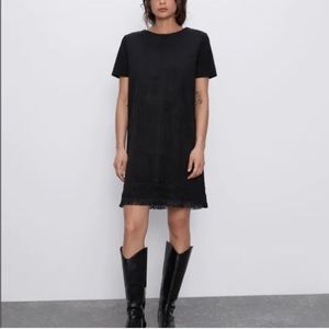 NWT Zara Faux Suede Fringe dress size medium